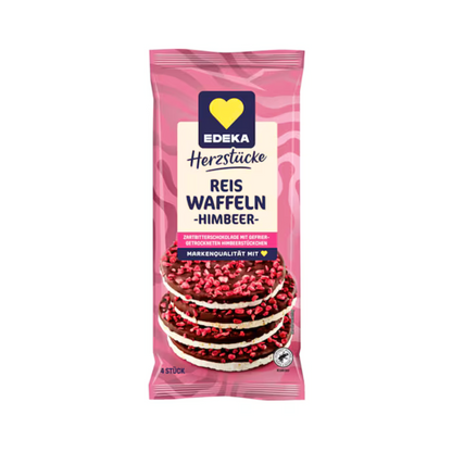 EDEKA Herzstücke Reiswaffel dunkle Schokolade mit Himbeerstücken 64g