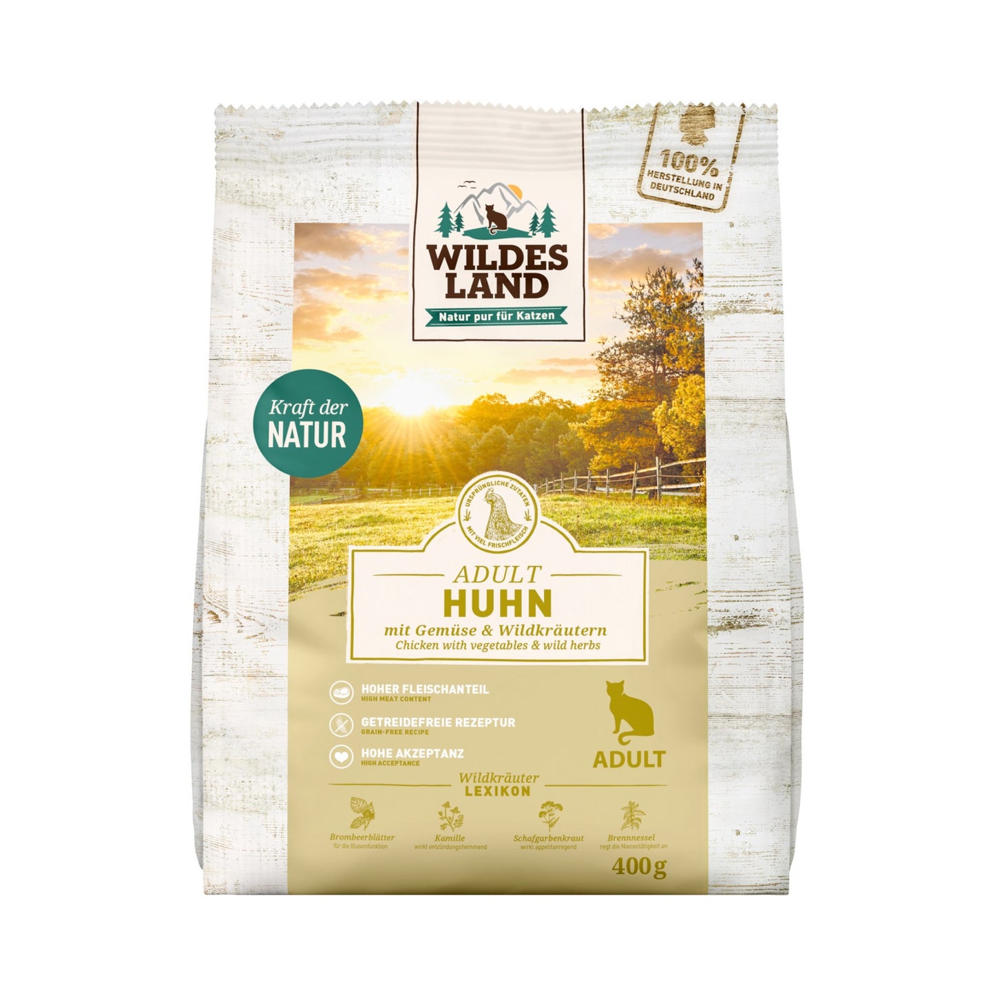 Wildes Land Katze Trockenfutter Huhn 400g