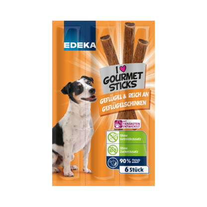 EDEKA Herzstücke Gourmet Sticks reich an Geflügel und Geflügelschinken 6x11g