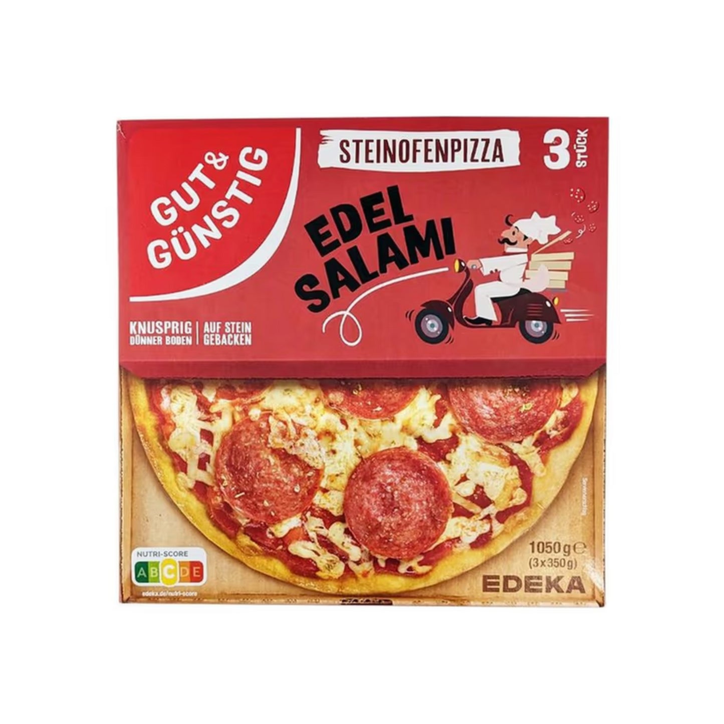 GUT&GÜNSTIG Steinofen Pizza Edelsalami 3x350g