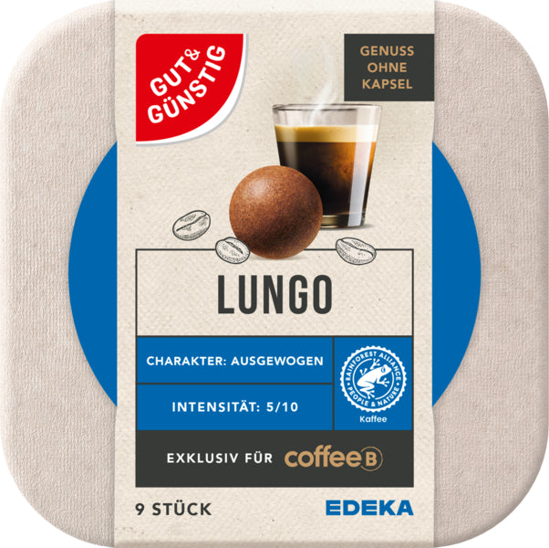 GUT&GÜNSTIG CoffeeB Kaffeebälle Lungo 51g