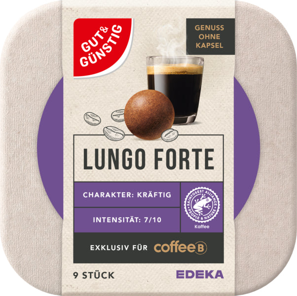 GUT&GÜNSTIG CoffeeB Kaffeebälle Lungo Forte 51g