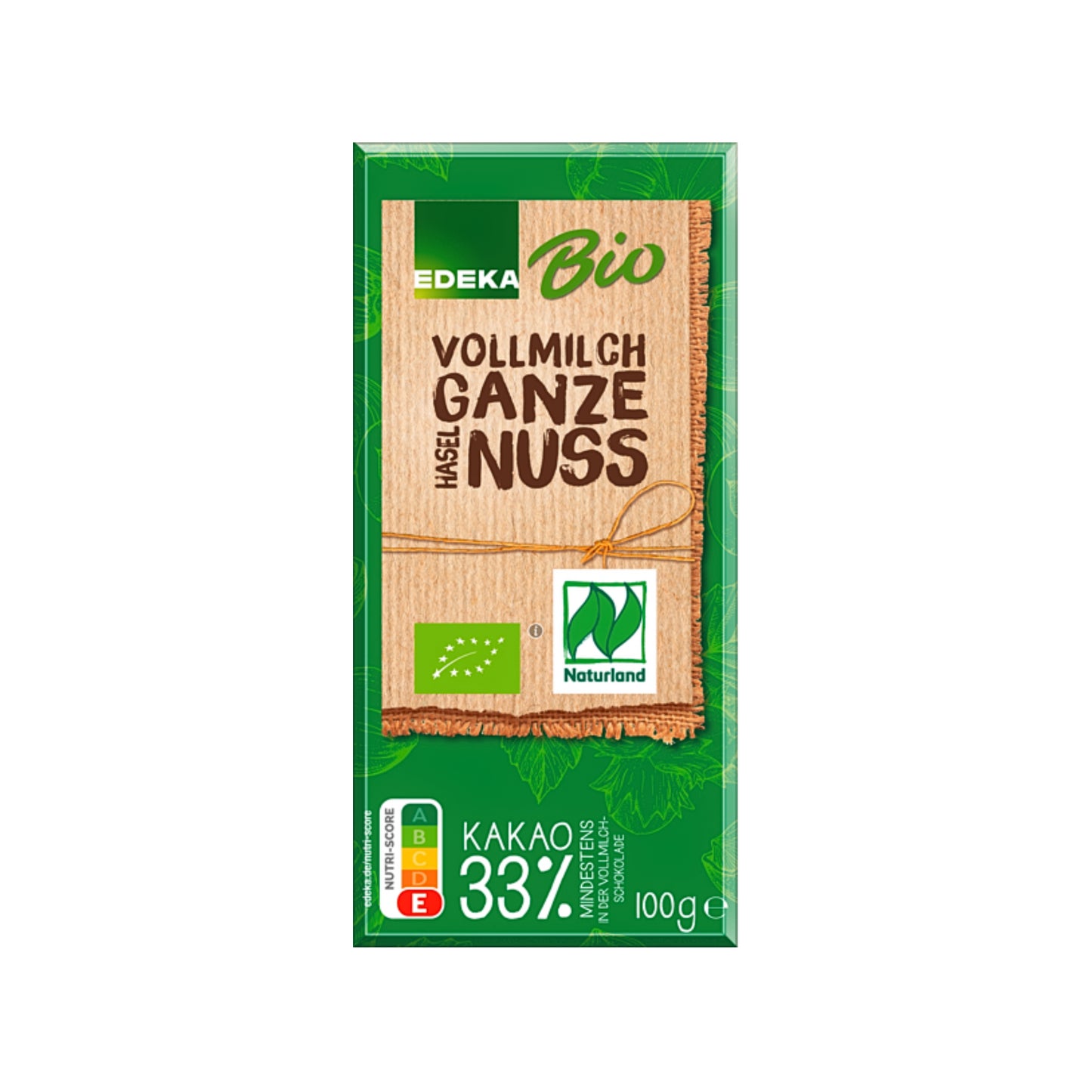 Bio EDEKA Tafelschokolade mit ganzen Haselnüssen 100g