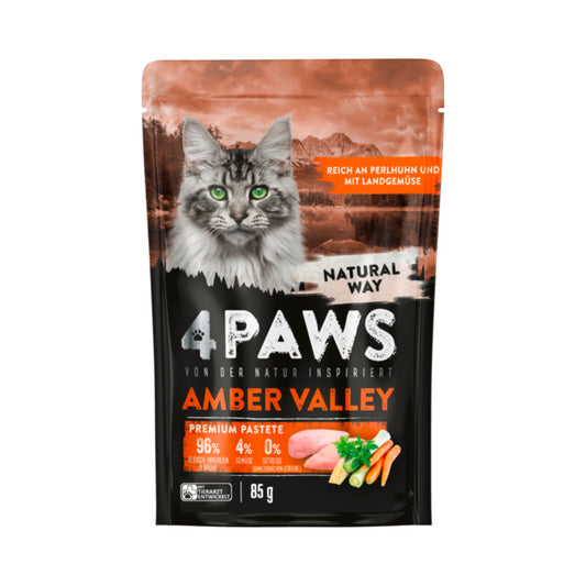 4Paws amber valley Perlhuhn&Landgemüse 85g foodpipe [Lebensmittel-Lieferservice Rostock]