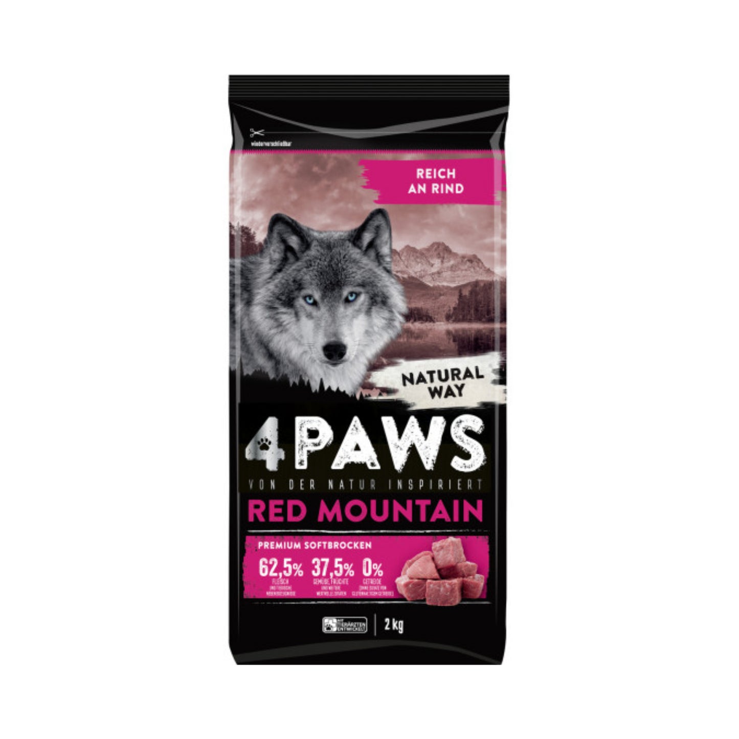 4Paws reich an Rind 2kg foodpipe [Lebensmittel-Lieferservice Rostock]