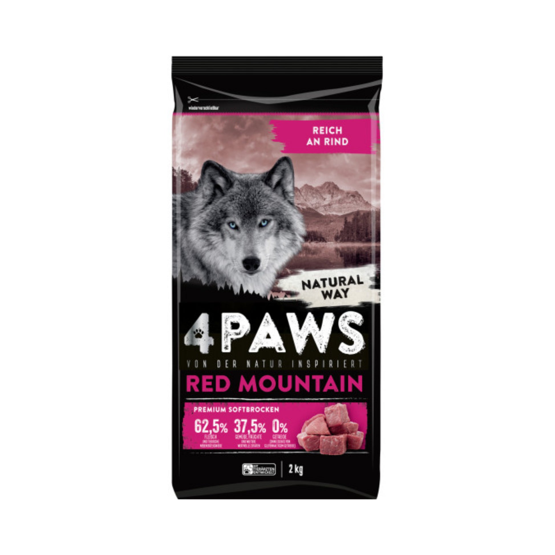 4Paws reich an Rind 2kg foodpipe [Lebensmittel-Lieferservice Rostock]