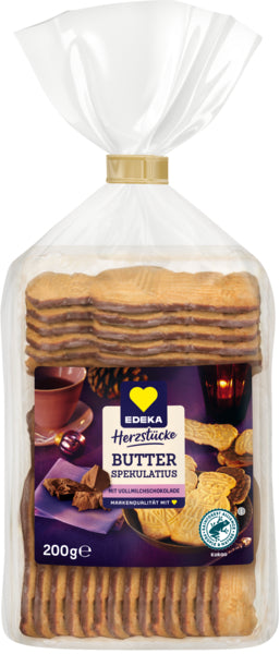 EDEKA Herzstücke Butter-Schoko Spekulatius mit Vollmilchschokolade 200g