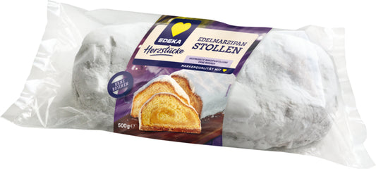 EDEKA Herzstücke Edelmarzipan Stollen ohne Rosinen 500g