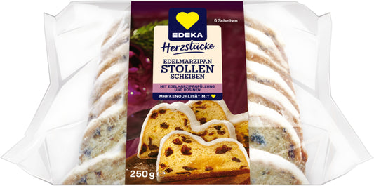 EDEKA Herzstücke Christstollenscheiben mit Marzipan 250g