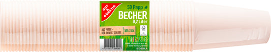 GUT&GÜNSTIG Pappbecher weiß 0,2l 50ST
