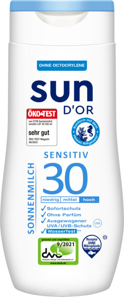 sun D'OR Sonnenmilch sensitiv LSF 30 250ml