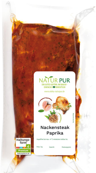 Bio Natur Pur Schweinenackensteaks mit Paprikawürzung 300g