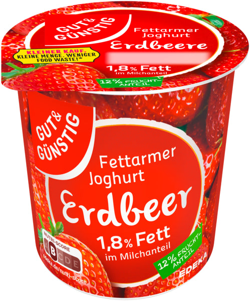 GUT&GÜNSTIG Fruchtjoghurt fettarm Erdbeere Kleiner Kauf 1,8% 150g