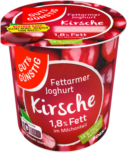 GUT&GÜNSTIG Fruchjoghurt fettarm Kirsche Kleiner Kauf 1,8% 150g