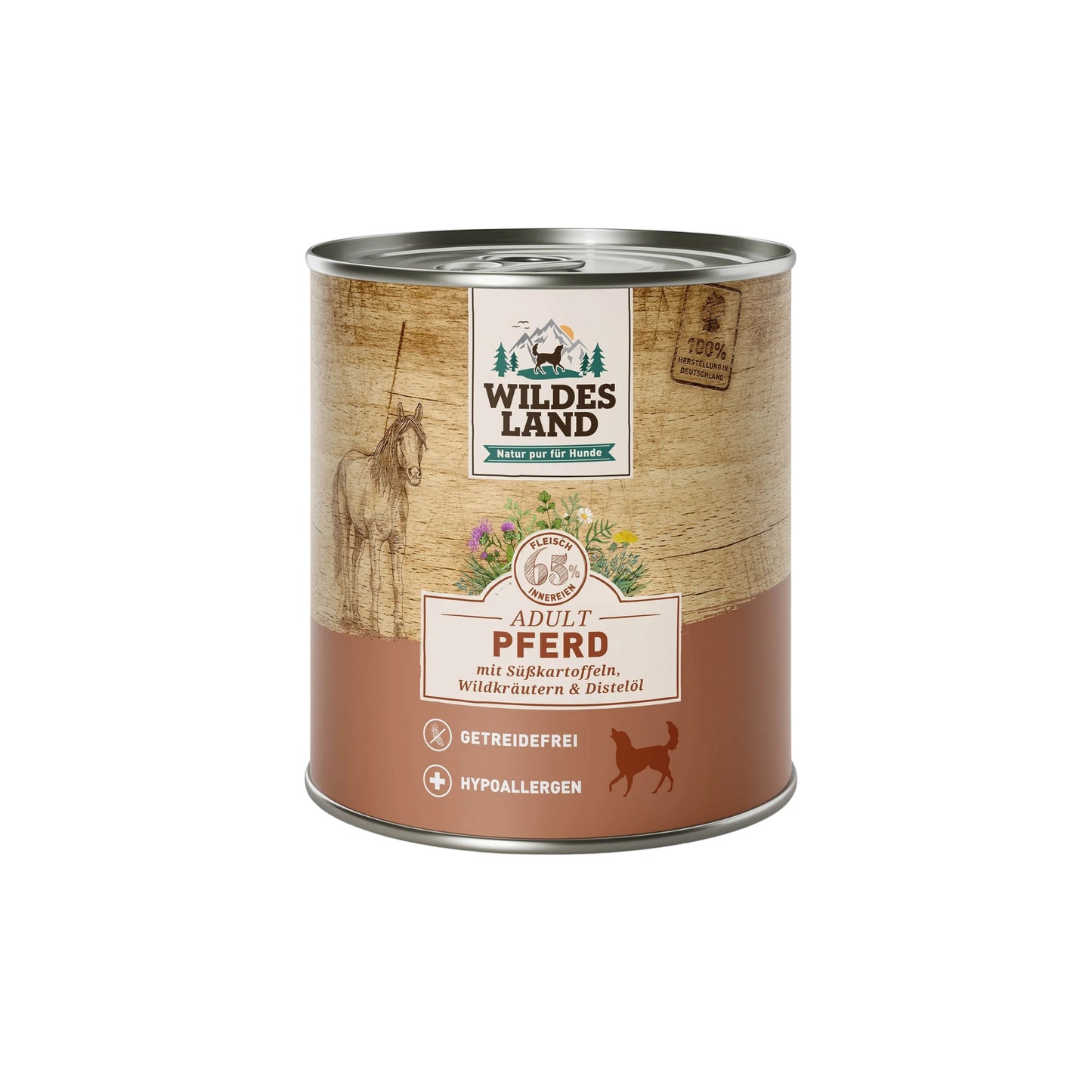 Wildes Land Hund Nassfutter Pferd 800g