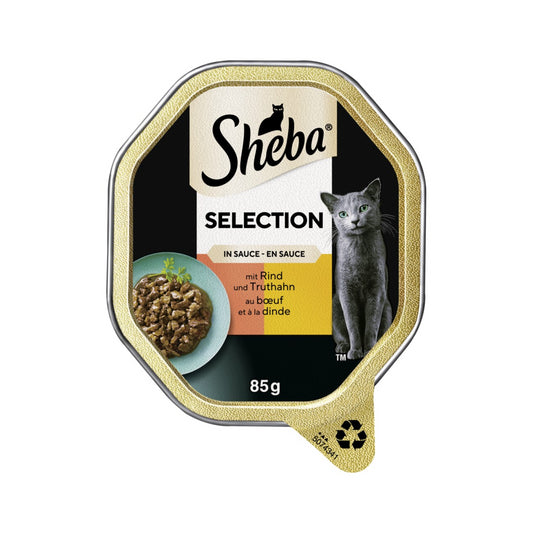 Sheba Selection in Sauce mit Rind und Truthahn 85g