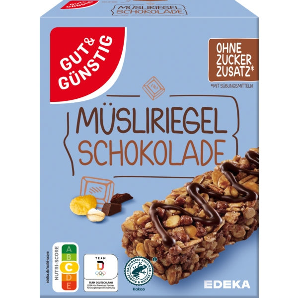 GUT&GÜNSTIG Müsliriegel Schokolade ohne Zucker 200g