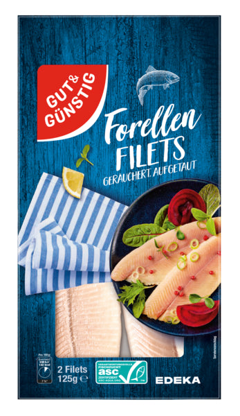 ASC GUT&GÜNSTIG Forellenfilets Natur 125g foodpipe [Lebensmittel-Lieferservice Rostock]