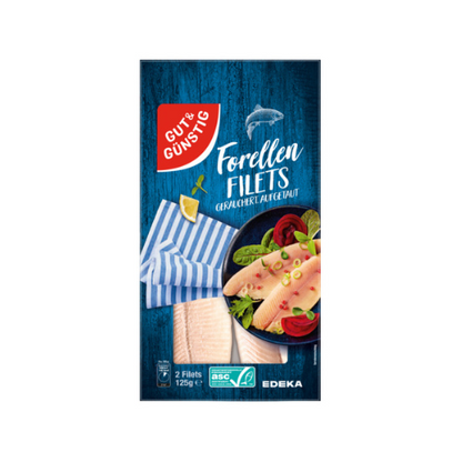 ASC GUT&GÜNSTIG Forellenfilets Natur 125g foodpipe [Lebensmittel-Lieferservice Rostock]