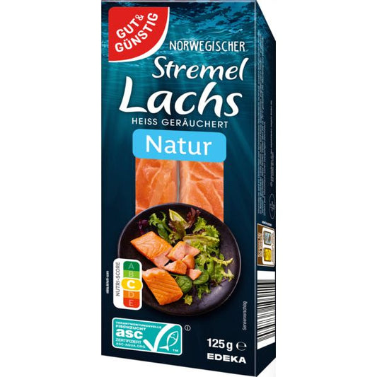 ASC GUT&GÜNSTIG Stremellachs Natur 125g foodpipe [Lebensmittel-Lieferservice Rostock]