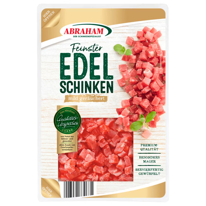 Abraham Würfelschinken Premium geräuchert 2x100g foodpipe [Lebensmittel-Lieferservice Rostock]