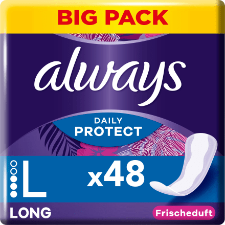 Always Daily Protect Long Slipeinlagen mit Frischeduft Big Pack 48ST foodpipe [Lebensmittel-Lieferservice Rostock]