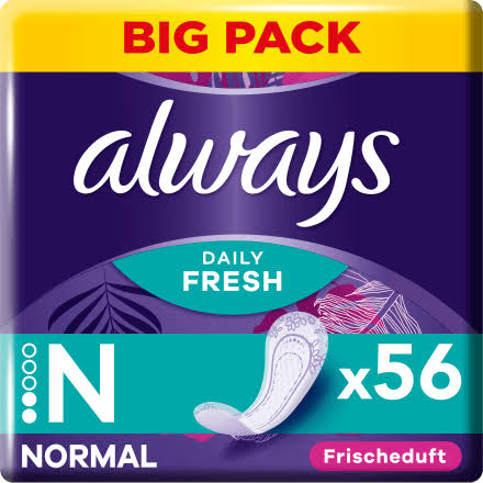 Always Daily Slipeinlagen Fresh Normal mit Frischeduft BigPack 56ST foodpipe [Lebensmittel-Lieferservice Rostock]