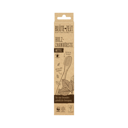 BLÜTEZEIT Holzzahnbürste Erwachsene mittel foodpipe [Lebensmittel-Lieferservice Rostock]