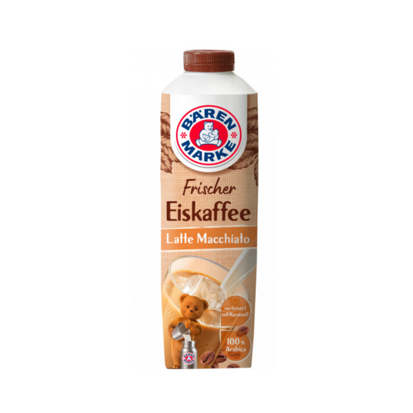 Bärenmarke Frischer Eiskaffee Latte Macchiato verfeinert mit Karamell 1,8% 1l foodpipe Rostock [Lebensmittel-Lieferservice Rostock]