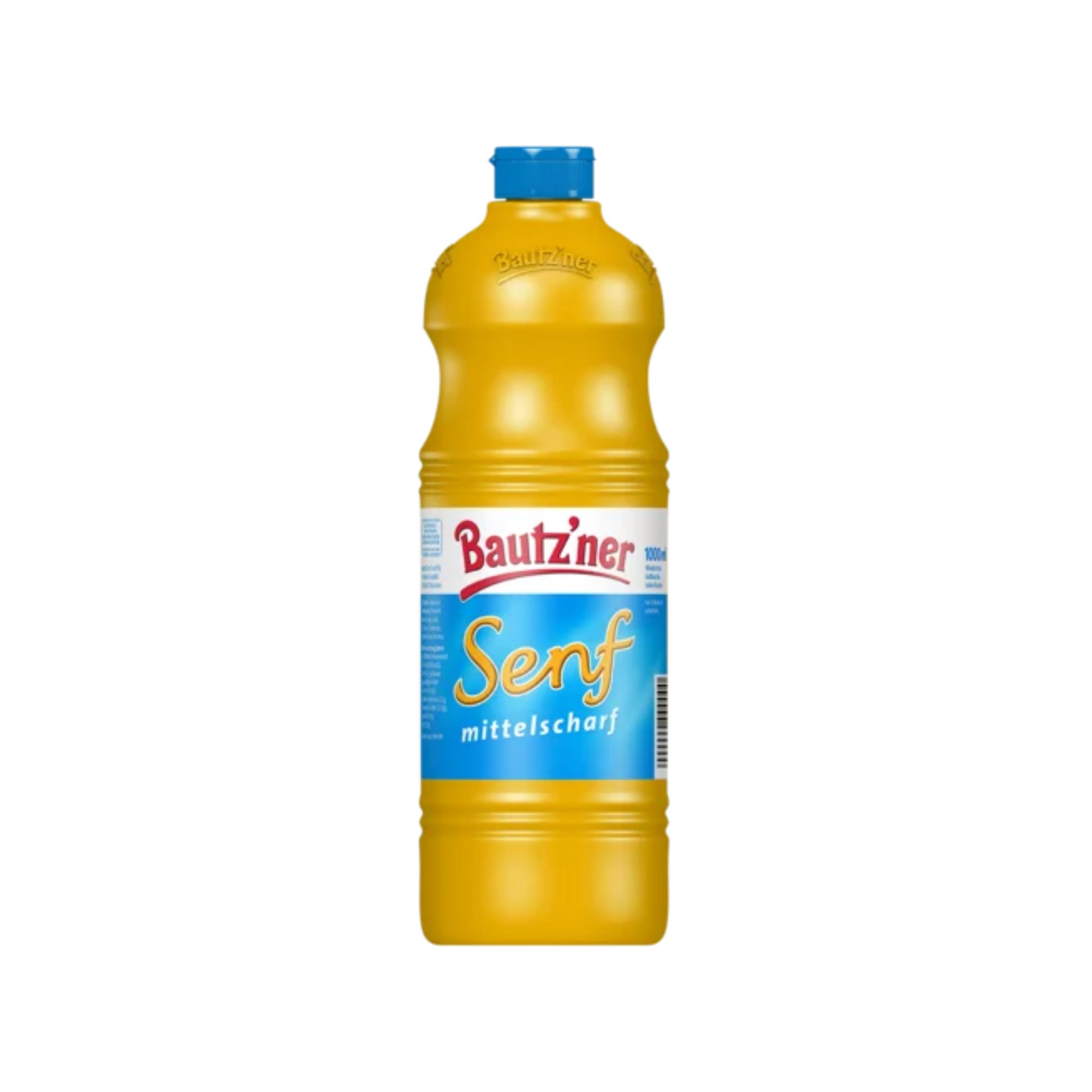 Bautzner Mittelscharfer Senf Flasche 1000ml foodpipe [Lebensmittel-Lieferservice Rostock]