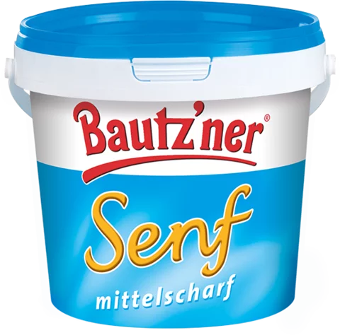 Bautzner mittelscharfer Senf Eimer 1l foodpipe [Lebensmittel-Lieferservice Rostock]