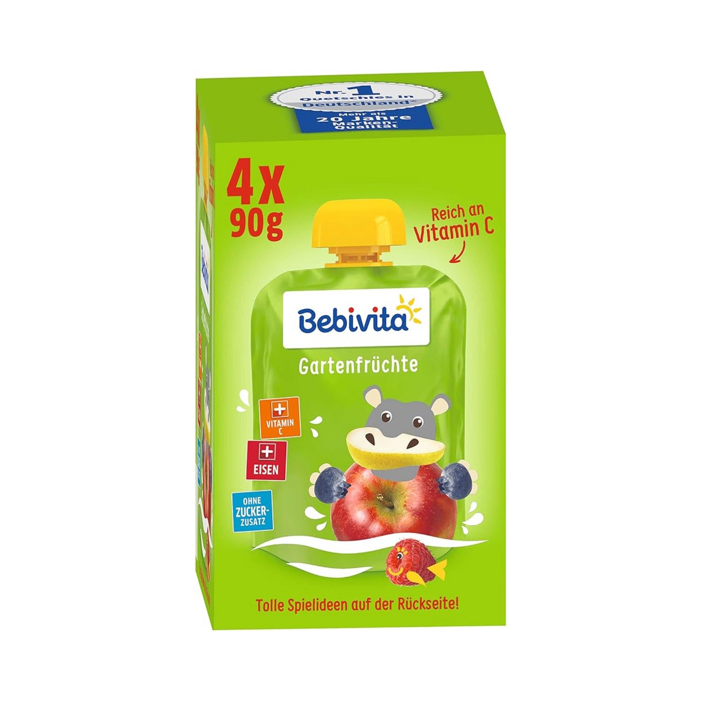 Bebivita Kinder Spaß Gartenfrüchte 1-3Jahre 4x90g foodpipe [Lebensmittel-Lieferservice Rostock]