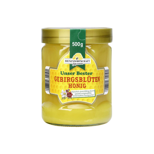 Bienenwirtschaft Honig Gebirgsblüte cremig 500g foodpipe [Lebensmittel-Lieferservice Rostock]