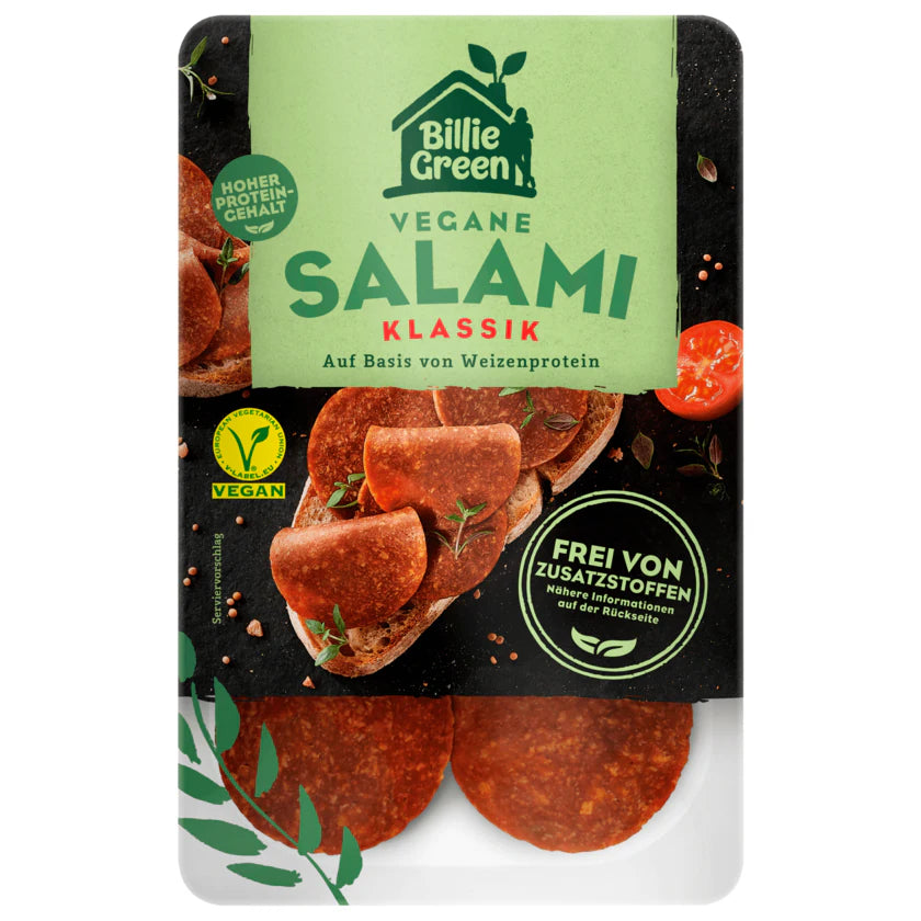 Billie Green Vegane Salami Klassik 70g foodpipe [Lebensmittel-Lieferservice Rostock]