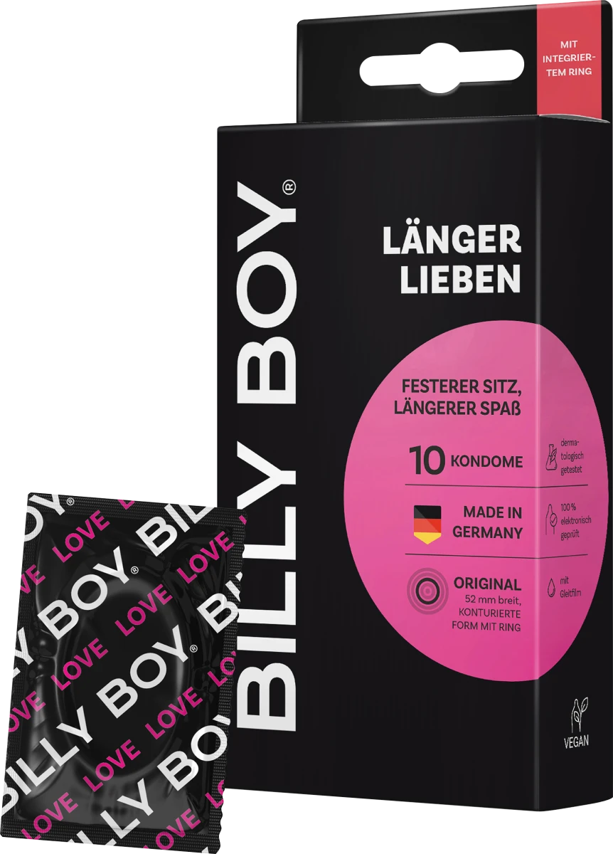 Billy Boy Kondom Länger Lieben mit integriertem Ring 52mm 10ST foodpipe [Lebensmittel-Lieferservice Rostock]