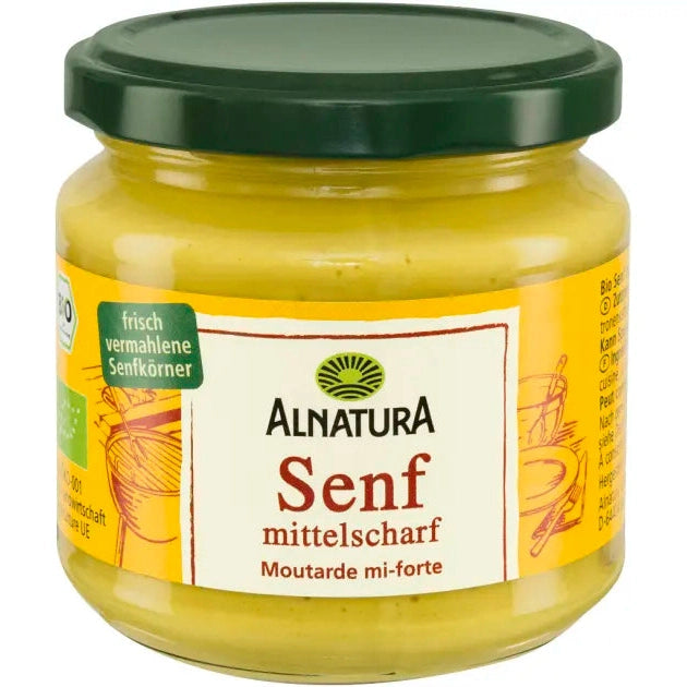 Bio Alnatura Delikatess-Senf mittelscharf 185ml foodpipe [Lebensmittel-Lieferservice Rostock]