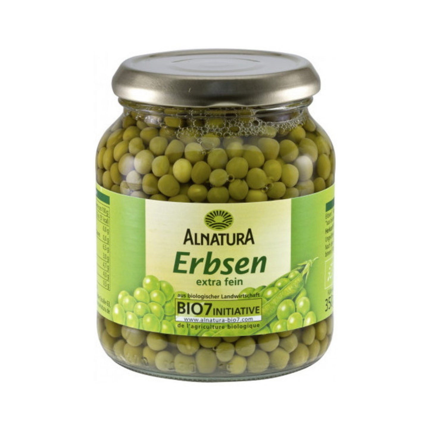 Bio Alnatura Erbsen extra fein 350g foodpipe [Lebensmittel-Lieferservice Rostock]