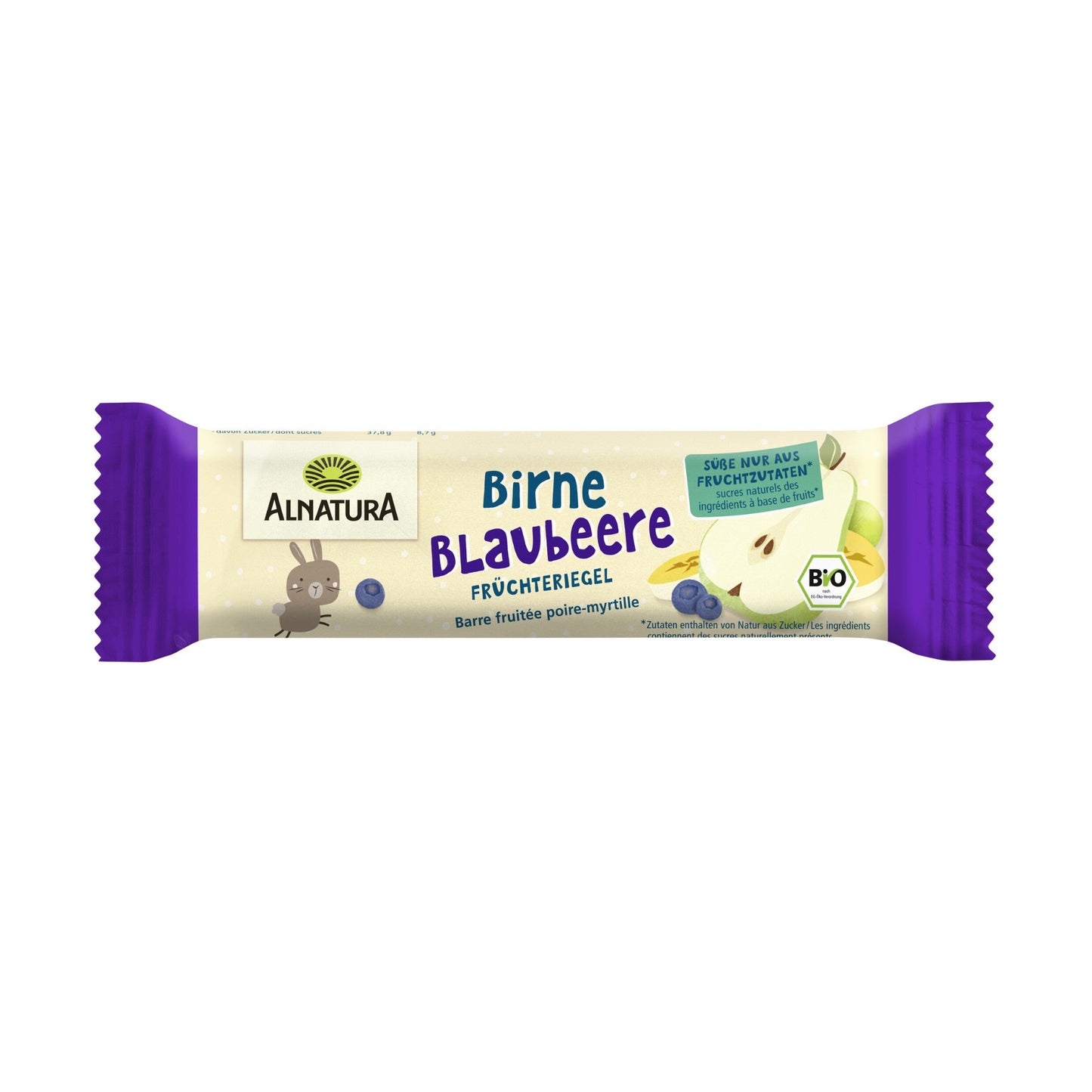 Bio Alnatura Früchteriegel Birne-Blaubeere ab 3 Jahren 23g foodpipe [Lebensmittel-Lieferservice Rostock]
