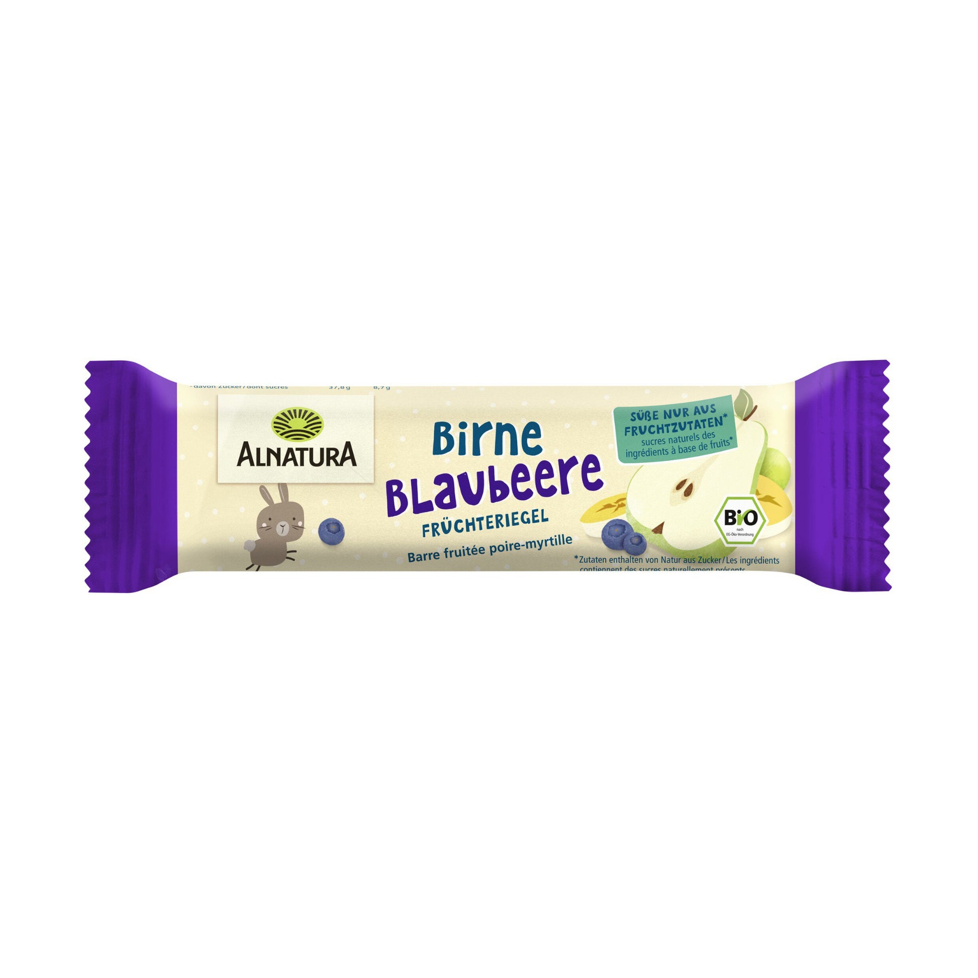 Bio Alnatura Früchteriegel Birne-Blaubeere ab 3 Jahren 23g foodpipe [Lebensmittel-Lieferservice Rostock]