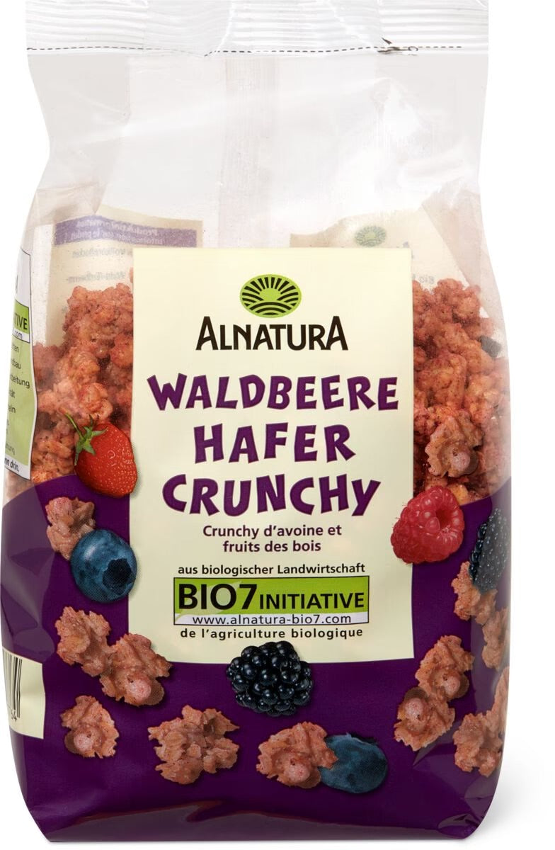 Bio Alnatura Hafer Crunchy Waldbeere 375g foodpipe [Lebensmittel-Lieferservice Rostock]