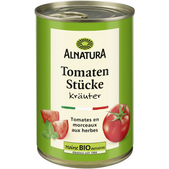 Bio Alnatura Tomatenstücke Kräuter 400g foodpipe [Lebensmittel-Lieferservice Rostock]