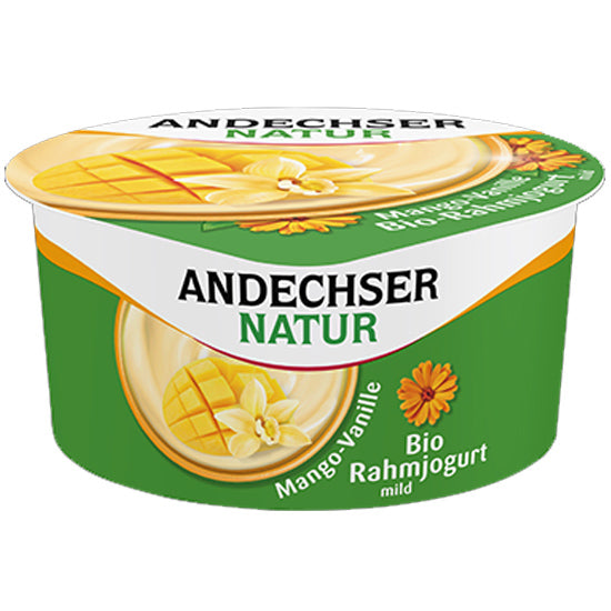 Bio Andechser Natur Rahmjoghurt Mango-Vanille 10%150g foodpipe [Lebensmittel-Lieferservice Rostock]