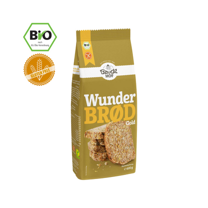 Bio Bauckhof Backmischung Wunderbrod Gold glutenfrei 600g foodpipe [Lebensmittel-Lieferservice Rostock]