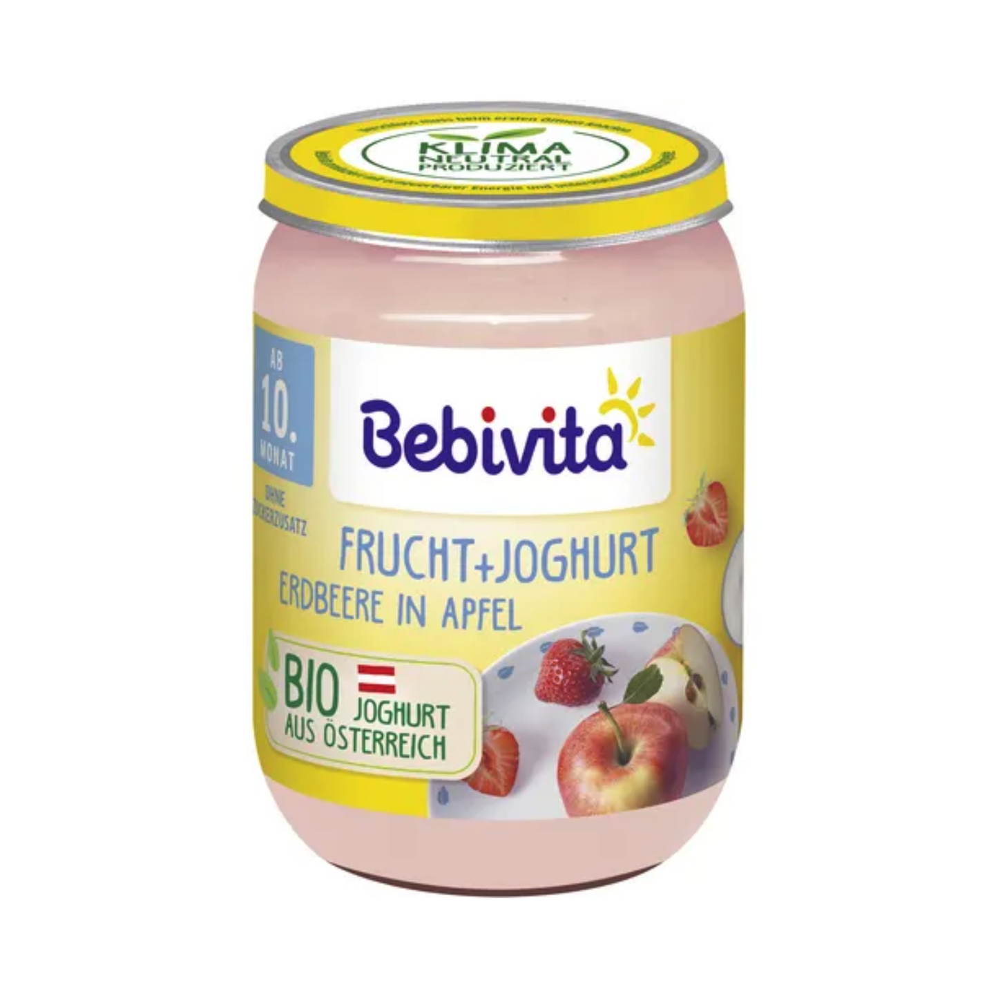 Bio Bebivita Frucht+Joghurt Erdbeere in Apfel 190g foodpipe [Lebensmittel-Lieferservice Rostock]