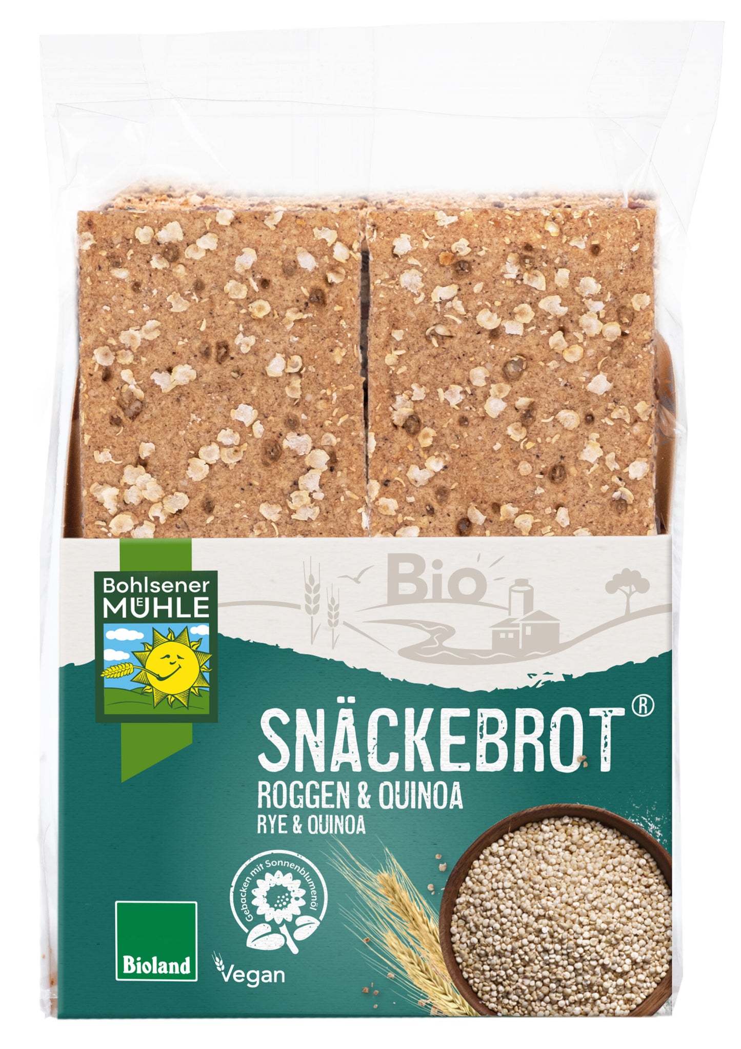 Bio Bohlsener Mühle Snäckebrot Roggen&Quinoa 200g foodpipe Rostock [Lebensmittel-Lieferservice Rostock]