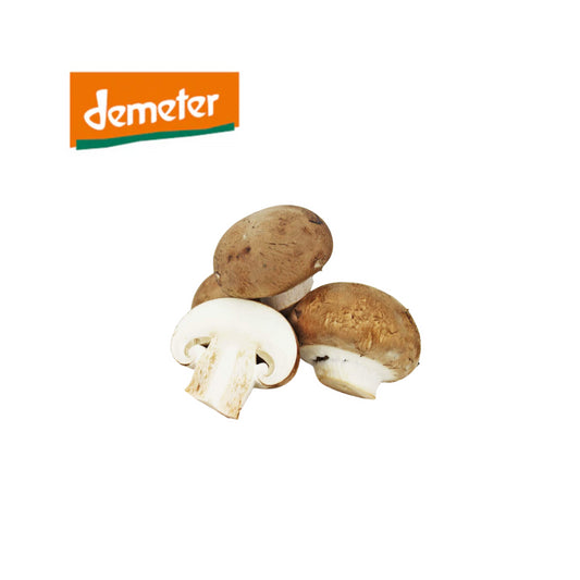 Bio Demeter Champignons braun mittel Deutschland Klasse II 200g Foodtainer foodpipe [Lebensmittel-Lieferservice Rostock]