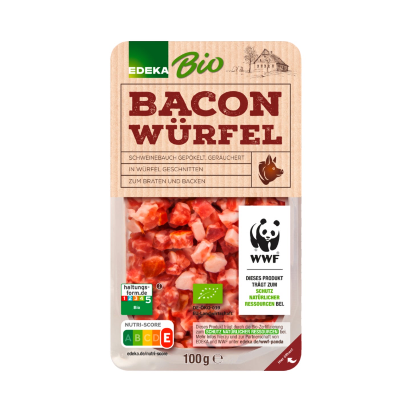 Bio EDEKA Baconwürfel 100g foodpipe [Lebensmittel-Lieferservice Rostock]