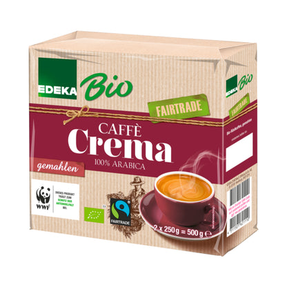 Bio EDEKA Caffe Crema gemahlen Fairtrade 2x250g foodpipe [Lebensmittel-Lieferservice Rostock]