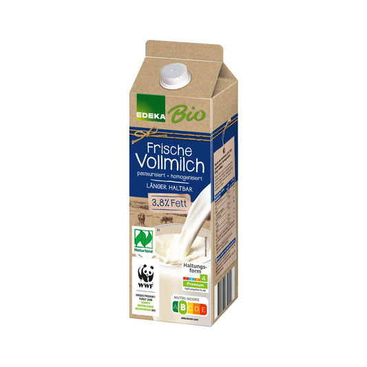 Bio EDEKA ESL Vollmilch 3,8% 1l foodpipe [Lebensmittel-Lieferservice Rostock]