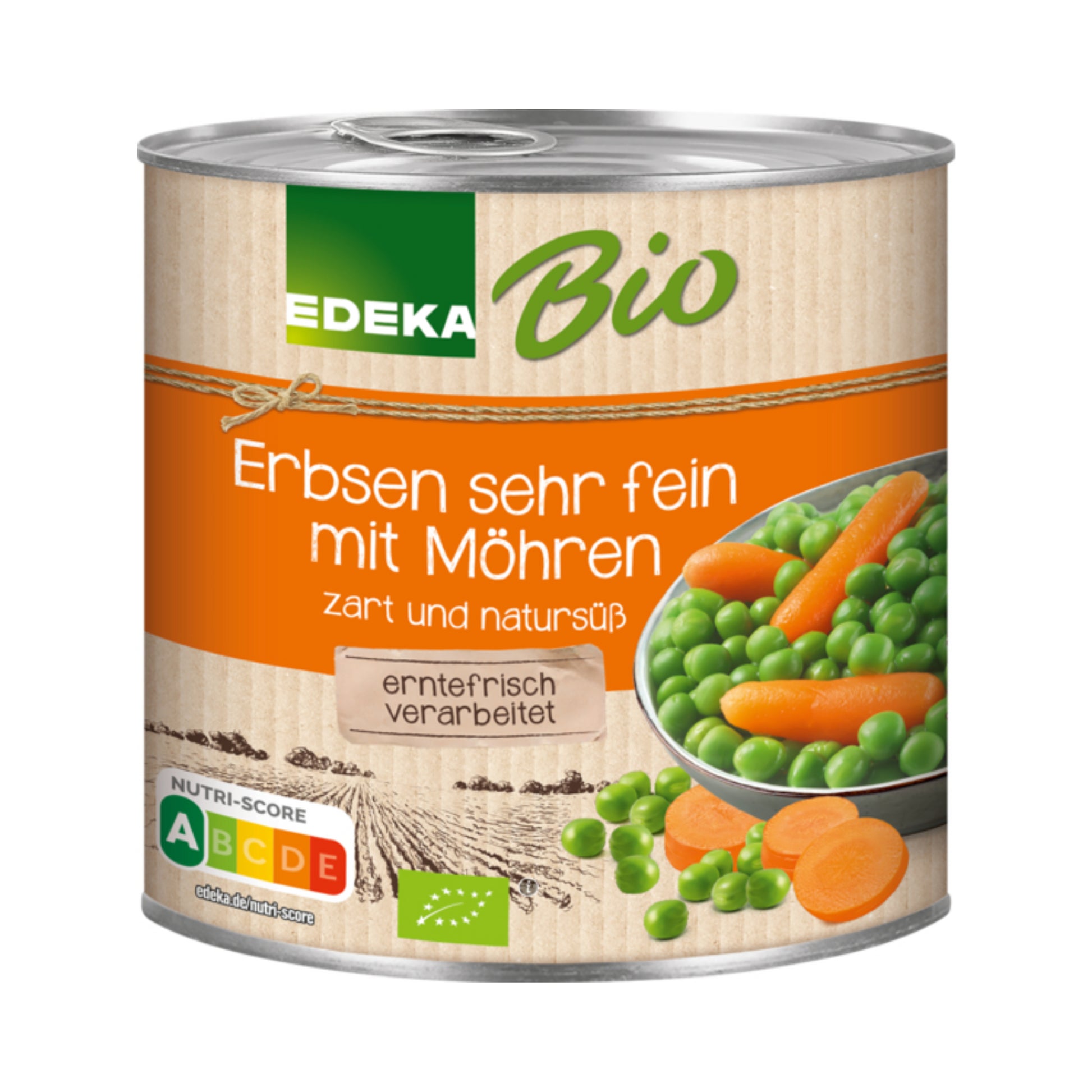 Bio EDEKA Erbsen mit Möhren sehr fein 400g foodpipe [Lebensmittel-Lieferservice Rostock]